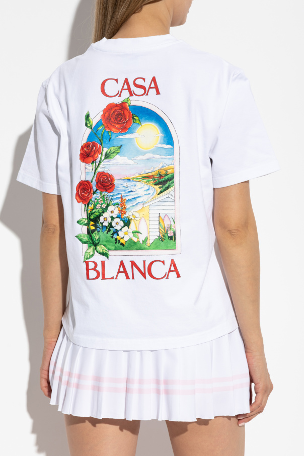 Biały T-shirt z nadrukiem Casablanca - Vitkac Polska
